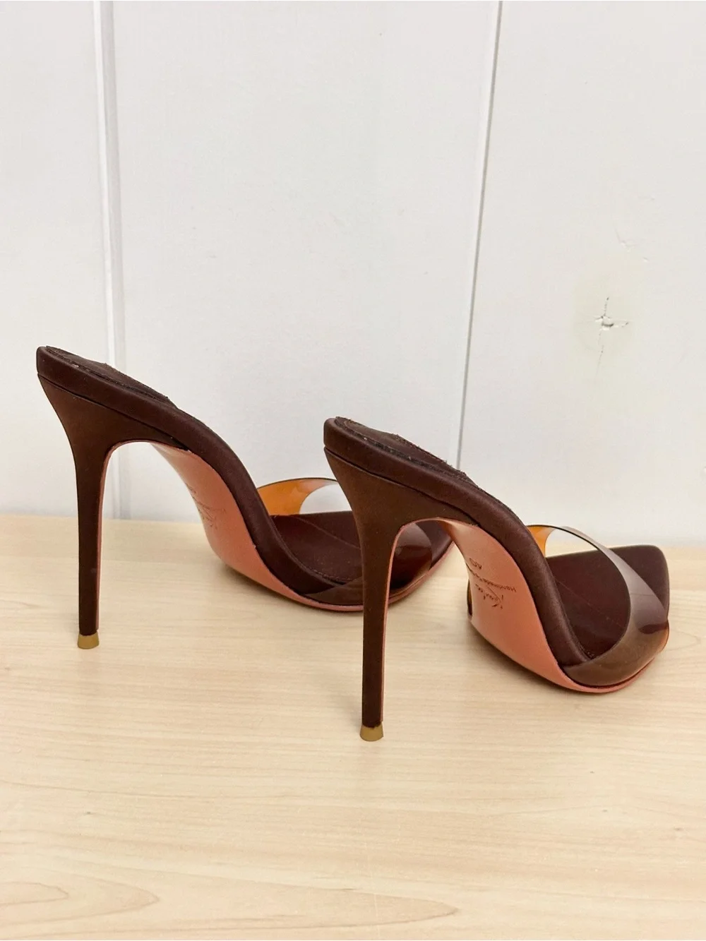Kandee Dark Chocolate Semi Transparent PVC Mules Size 40